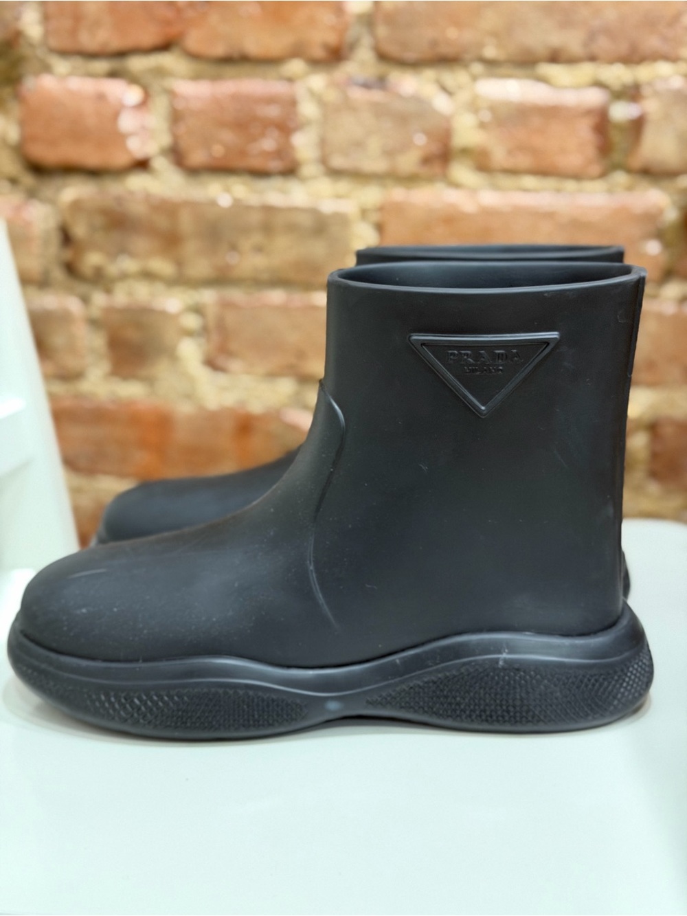 Prada Women’s Logo Rubber Boots